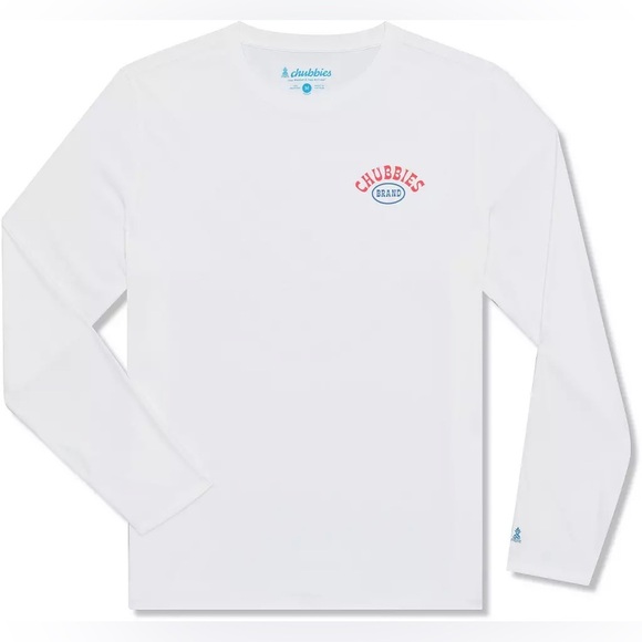 Chubbies Men's Sun Crew Rash Guard in White - Picture 1 of 7